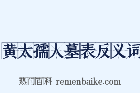 黄太孺人墓表反义词是什么意思的图片